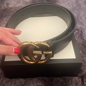 Womens Gucci Belt brass double G